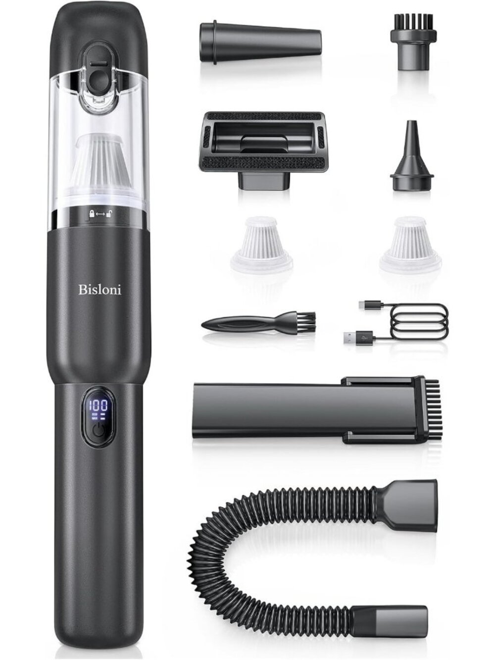 4-in-1 Cordless Handheld Car Vacuum | 20000Pa Suction, Rechargeable, Portable